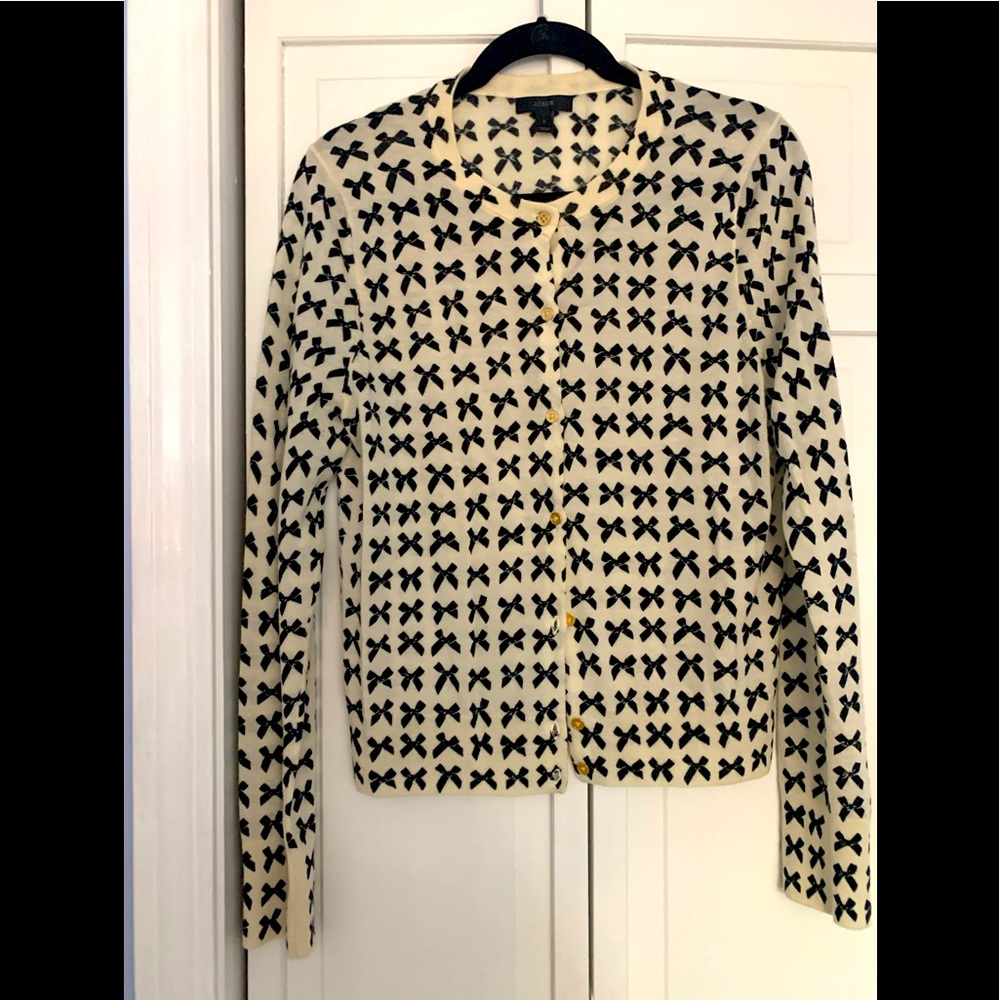 J Crew Cashmere Bow cardigan